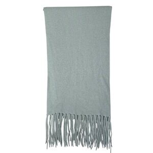 Cashmere Classics Blue 100% Cashmere Scarf with Fringe Ends 11.5” X 73”